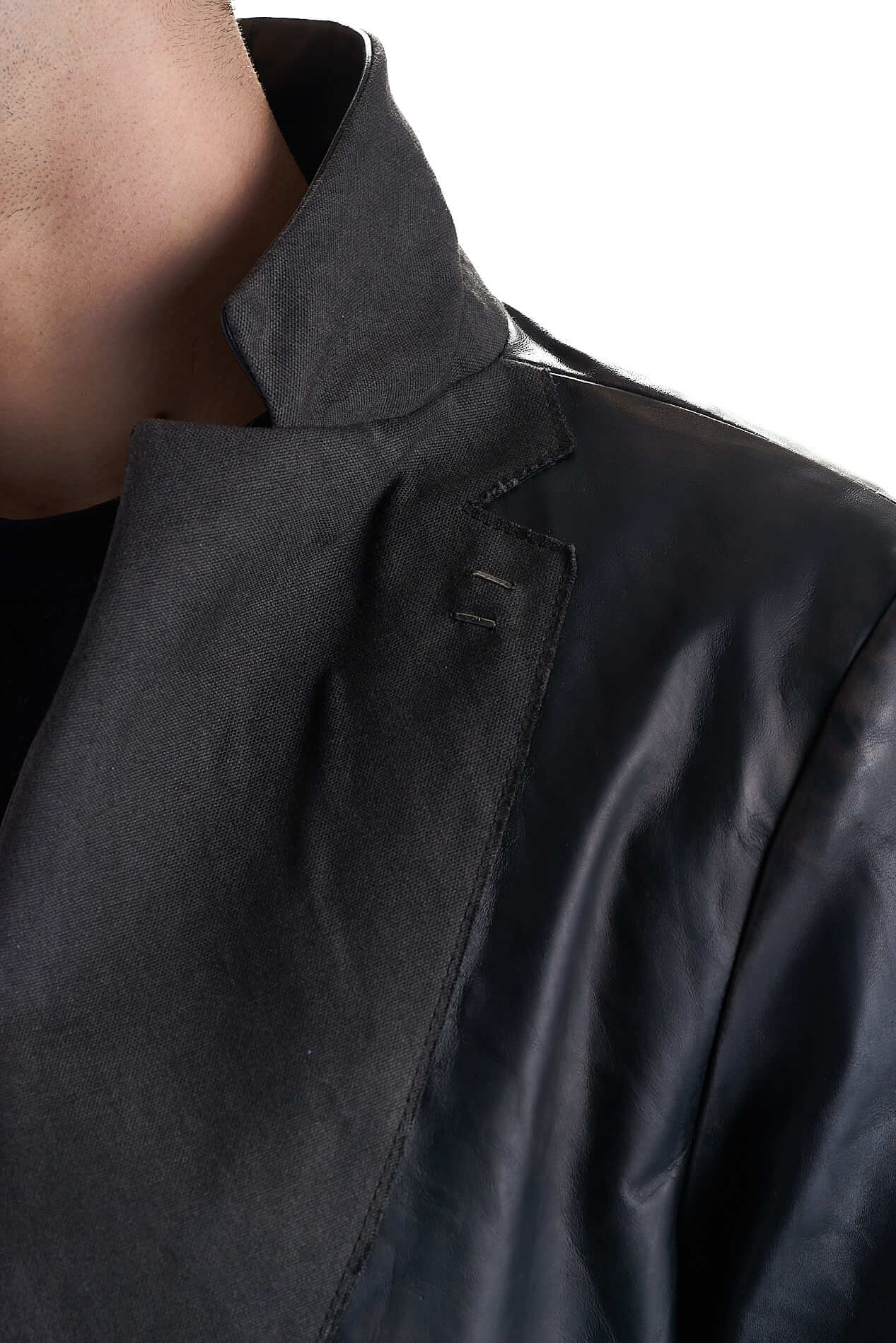 DANIELE BASTA LEATHER AND SILVER JACKET 
